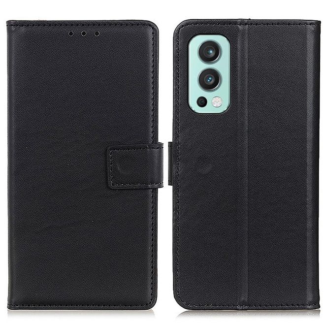 OnePlus Nord 2 5G Handy Hülle - Classic II Leder Bookcover Series - schwarz