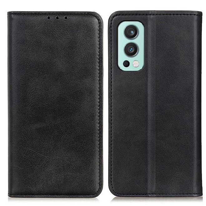 OnePlus Nord 2 5G Handy Hülle - Classic V Leder Bookcover Series - schwarz
