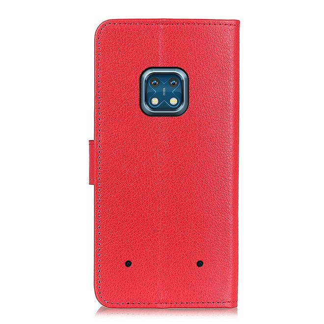 Nokia XR20 Handy Hülle - Litchi Leder Bookcover Series - rot