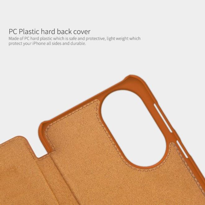 Nillkin - Huawei P50 Hülle - Leder Book Case - Qin Series - schwarz