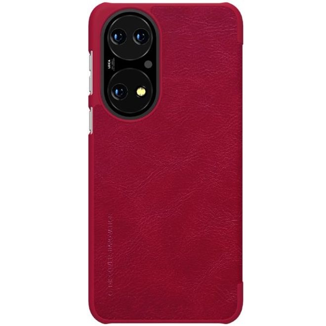 Nillkin - Huawei P50 Hülle - Leder Book Case - Qin Series - rot