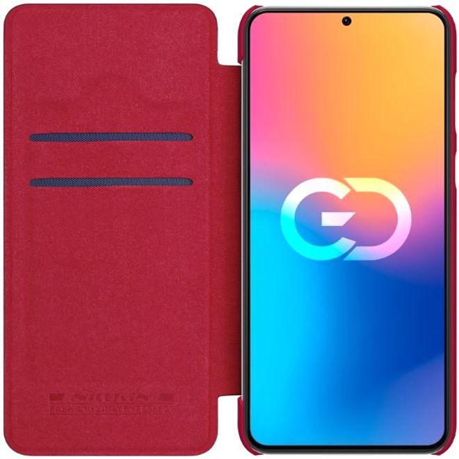 Nillkin - Huawei P50 Hülle - Leder Book Case - Qin Series - rot