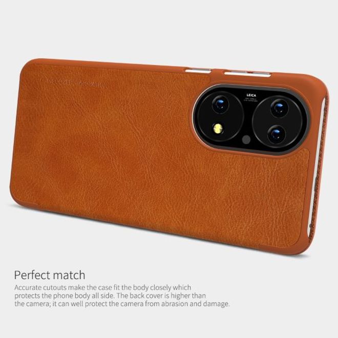 Nillkin - Huawei P50 Hülle - Leder Book Case - Qin Series - rot