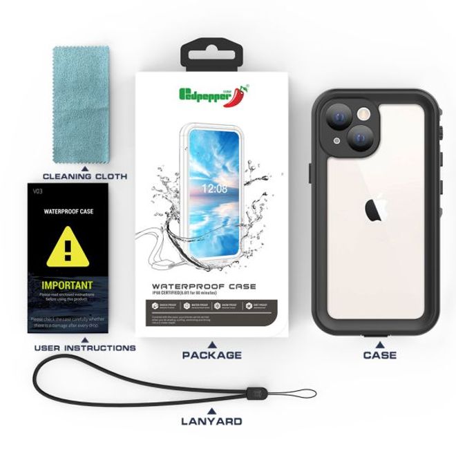 iPhone 13 mini - 360 Grad Outdoor Hülle - Allwetterschutz (wasserdicht & stossfest) - schwarz