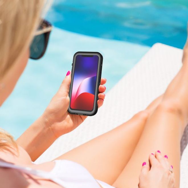 iPhone 13 - 360 Grad Outdoor Hülle - Allwetterschutz (wasserdicht & stossfest) - schwarz