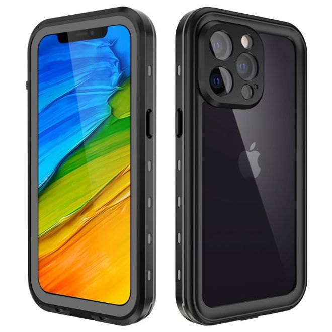 iPhone 13 Pro - Coque extérieure à 360° - Protection tous temps (étanche et antichoc) - Noir