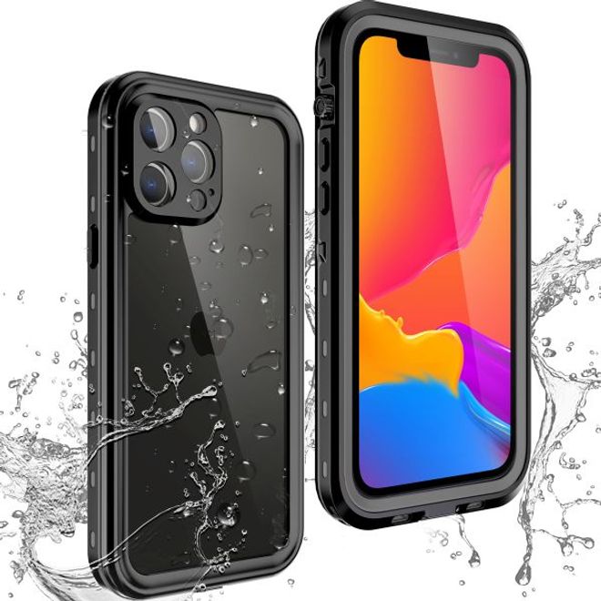 iPhone 13 Pro Max - 360 Grad Outdoor Hülle - Allwetterschutz (wasserdicht & stossfest) - schwarz