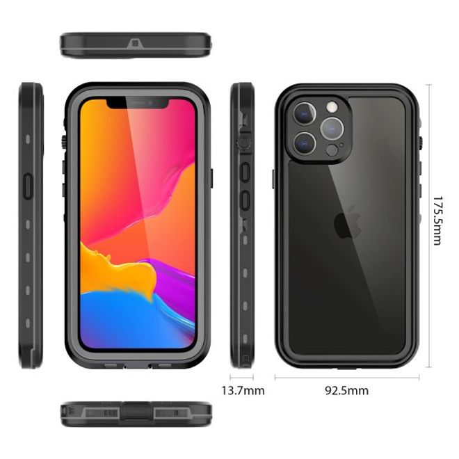 iPhone 13 Pro Max - 360 Grad Outdoor Hülle - Allwetterschutz (wasserdicht & stossfest) - schwarz