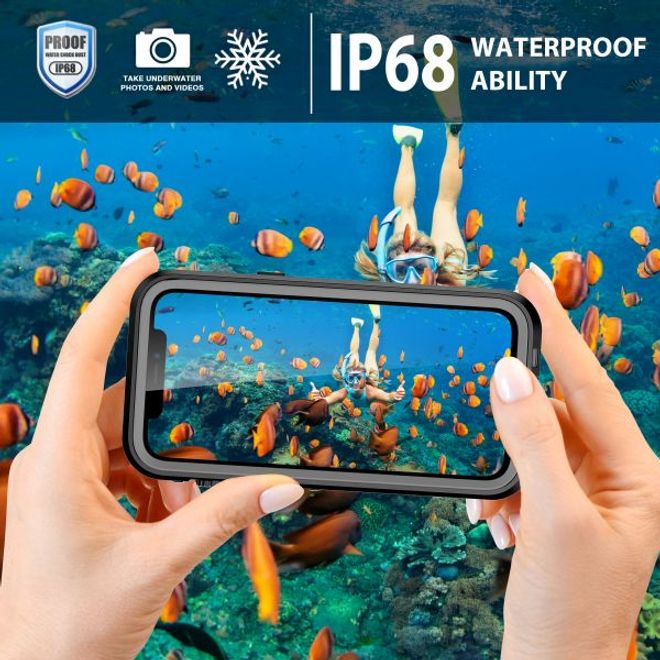 iPhone 13 Pro Max - 360 Grad Outdoor Hülle - Allwetterschutz (wasserdicht & stossfest) - schwarz