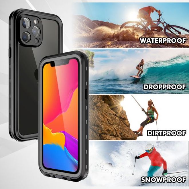 iPhone 13 Pro Max - 360 Grad Outdoor Hülle - Allwetterschutz (wasserdicht & stossfest) - schwarz