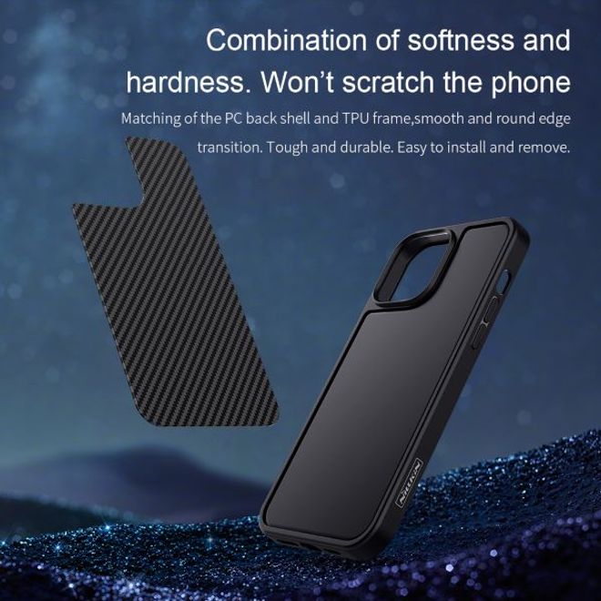 Nillkin - iPhone 13 Pro Max Handy Case - Hülle aus Plastik/Carbon - Synthetic Fiber Series - schwarz