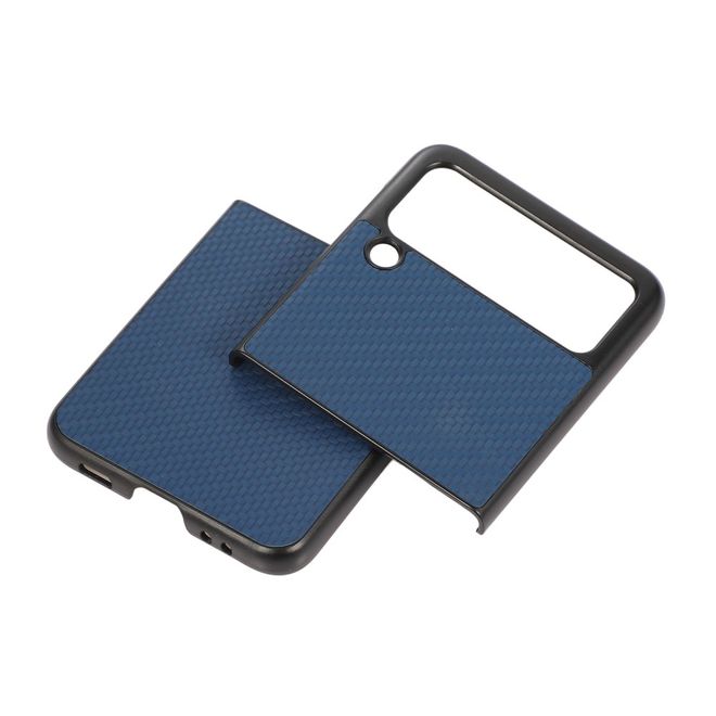 Samsung Galaxy Z Flip3 5G Hülle - Carbon Fiber Hardcase - blau