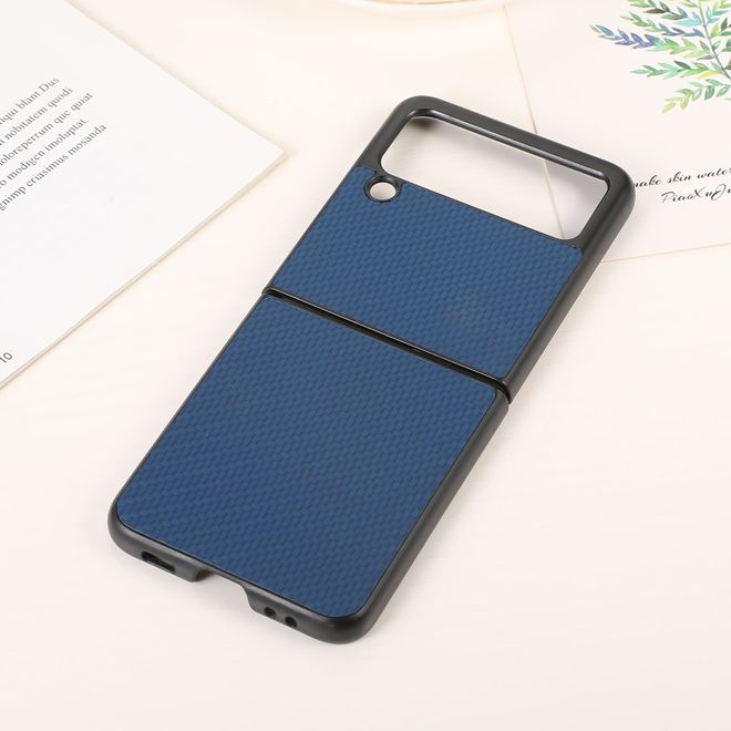 Samsung Galaxy Z Flip3 5G Hülle - Carbon Fiber Hardcase - blau