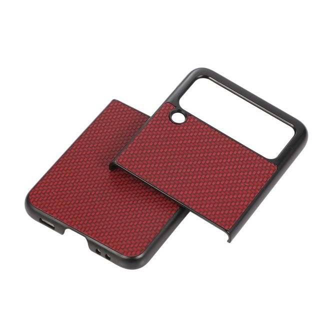 Samsung Galaxy Z Flip3 5G Hülle - Carbon Fiber Hardcase - rot