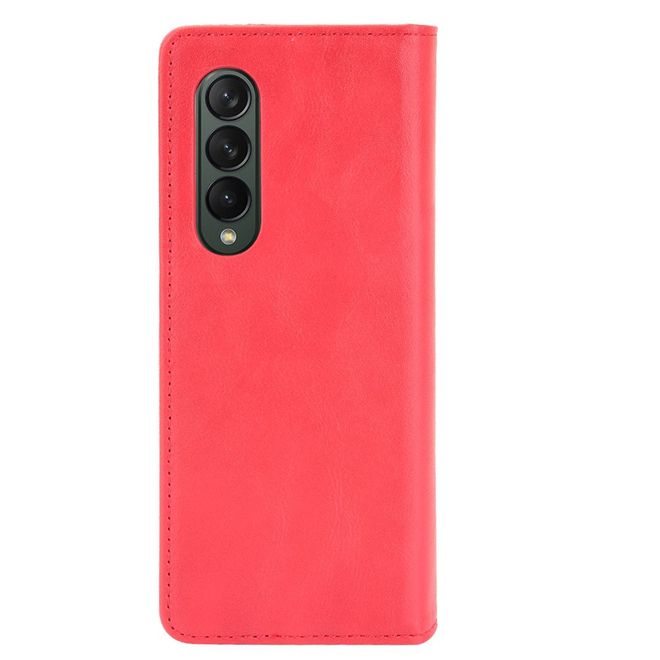 Samsung Galaxy Z Fold3 Hülle - Retro Leder Bookcover - rot