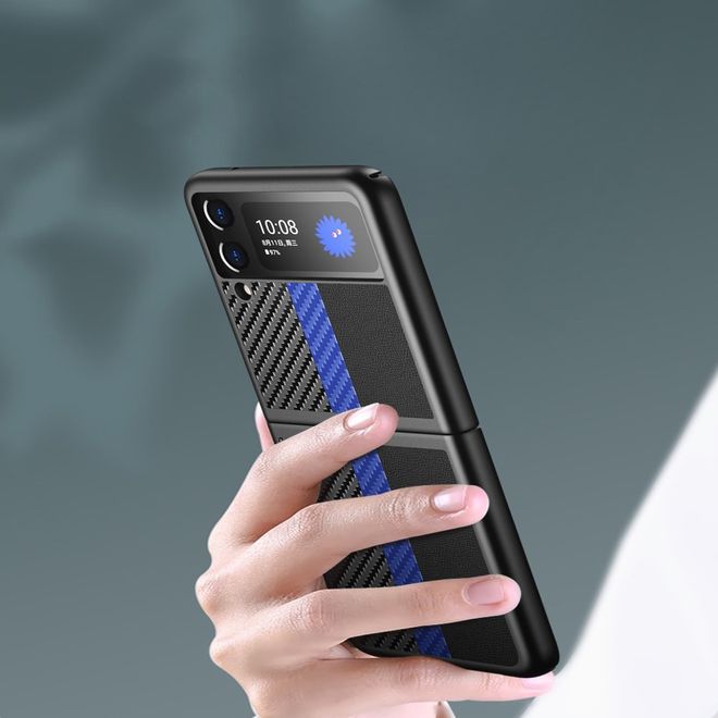 Samsung Galaxy Z Flip3 5G Hülle - Zweifarbiges Hardcase - hellblau