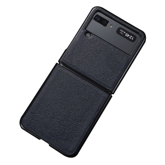 Samsung Galaxy Z Flip3 5G Hülle - Echtleder Hardcase - blau