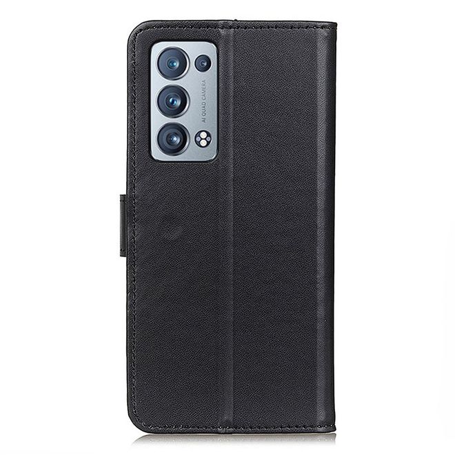Oppo Reno6 Pro+ Handy Hülle - Classic II Leder Bookcover Series - schwarz