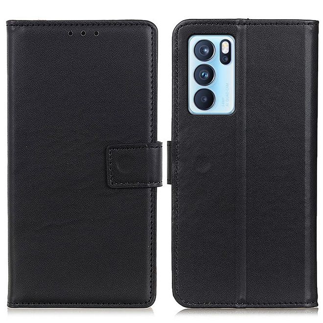 Oppo Reno6 Pro Handy Hülle - Classic II Leder Bookcover Series - schwarz