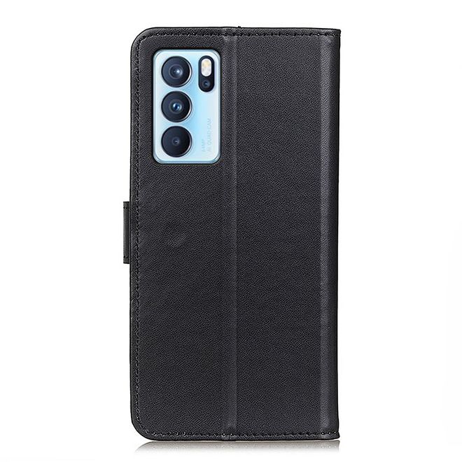 Oppo Reno6 Pro Handy Hülle - Classic II Leder Bookcover Series - schwarz