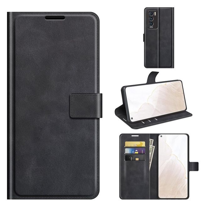 Realme GT Explorer Master Handy Hülle - Classic II Leder Bookcover Series - schwarz