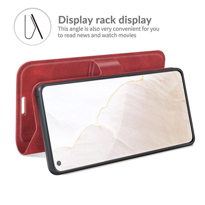 Realme GT Explorer Master Handy Hülle - Classic II Leder Bookcover Series - rot