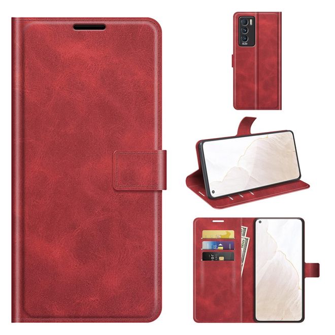 Realme GT Explorer Master Handy Hülle - Classic II Leder Bookcover Series - rot