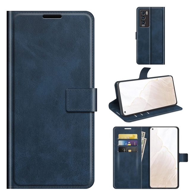 Realme GT Explorer Master Handy Hülle - Classic II Leder Bookcover Series - blau