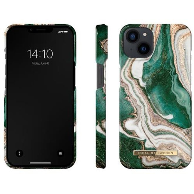 iDeal of Sweden - iPhone 13 Hülle - Printed Case - Golden Jade Marble