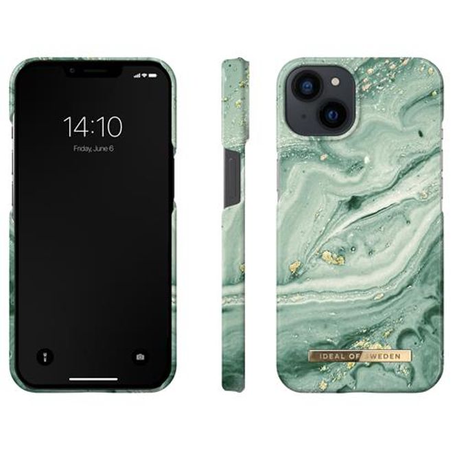 iDeal of Sweden - iPhone 13 Hülle - Printed Case - Mint Swirl Marble