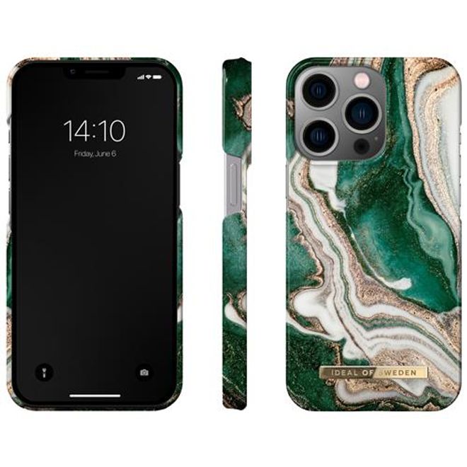 iDeal of Sweden - iPhone 13 Pro Hülle - Printed Case - Golden Jade Marble