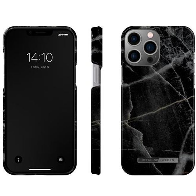 iDeal of Sweden - iPhone 13 Pro Max Hülle - Printed Case - Black Thunder Marble
