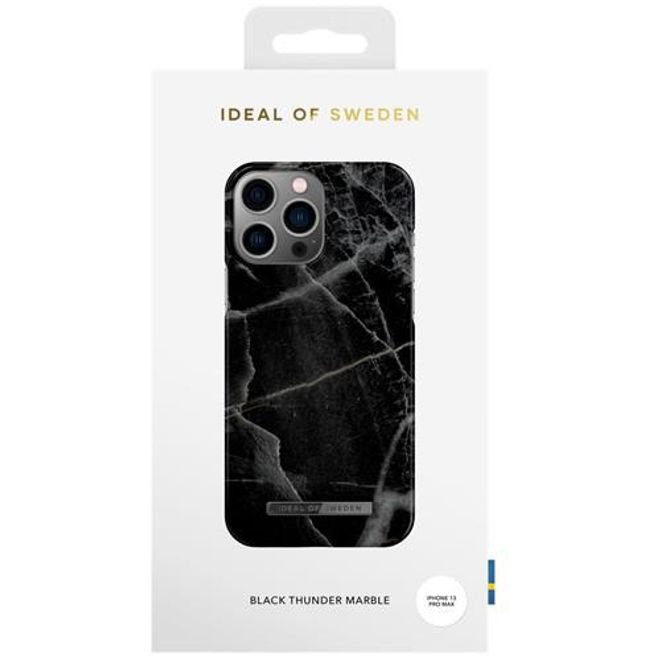 iDeal of Sweden - iPhone 13 Pro Max Hülle - Printed Case - Black Thunder Marble