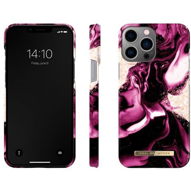 iDeal of Sweden - iPhone 13 Pro Max Hülle - Printed Case - Golden Ruby Marble
