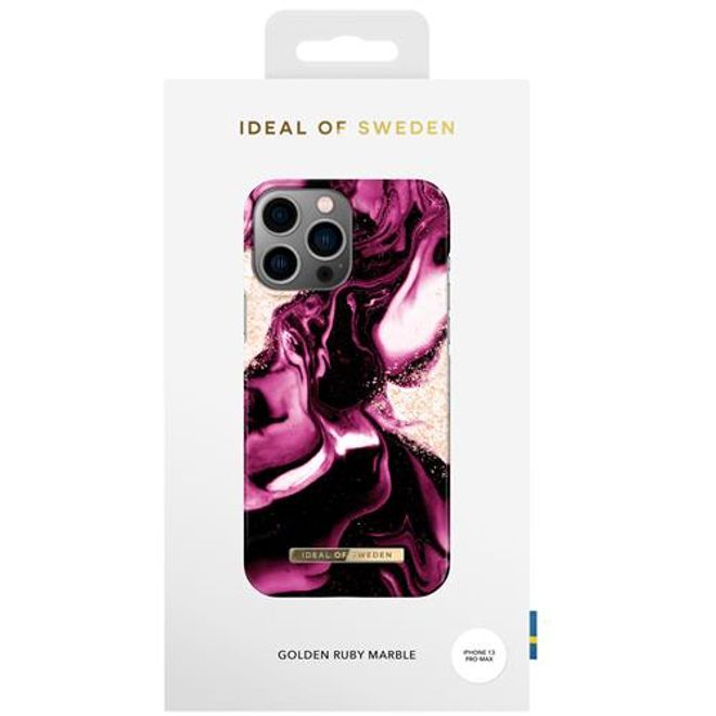 iDeal of Sweden - iPhone 13 Pro Max Hülle - Printed Case - Golden Ruby Marble
