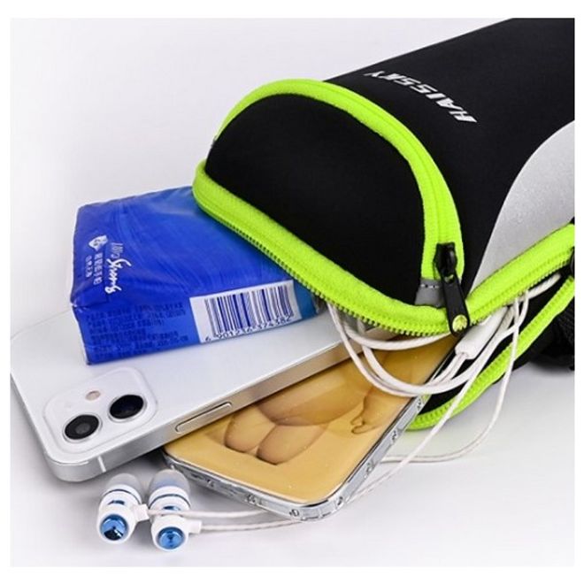 Universal Fitness Tasche - Sport Armband - für Smartphones + 1 Extrafach - schwarz