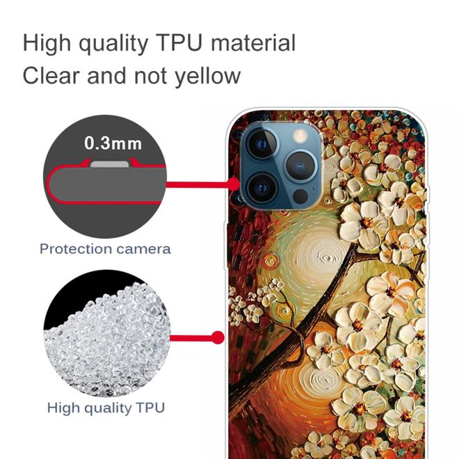 iPhone 13 Pro Phone Case - Softcase Image Plastic Series - White Flowers