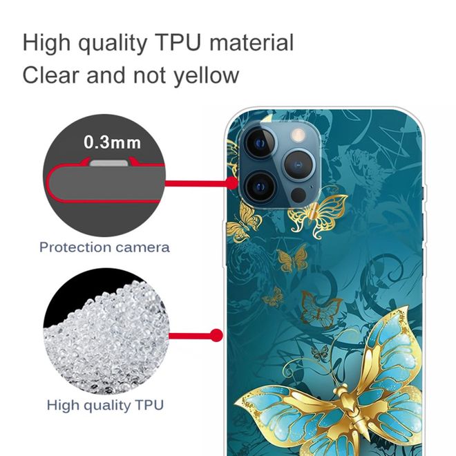 iPhone 13 Pro Phone Case - Softcase Image Plastic Series - Light Blue Butterfly