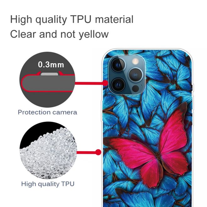 iPhone 13 Pro Max Handyhülle - Softcase Image Plastik Series - roter Schmetterling