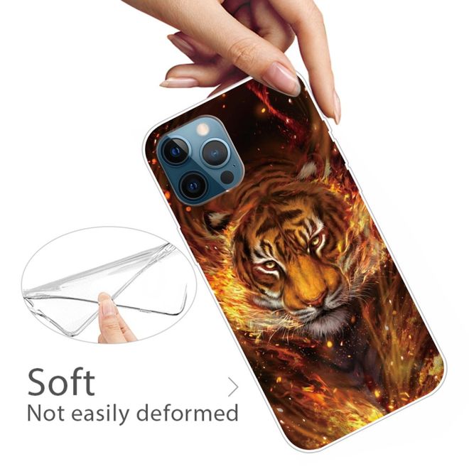 iPhone 13 Pro Max Handyhülle - Softcase Image Plastik Series - Tiger und Feuer