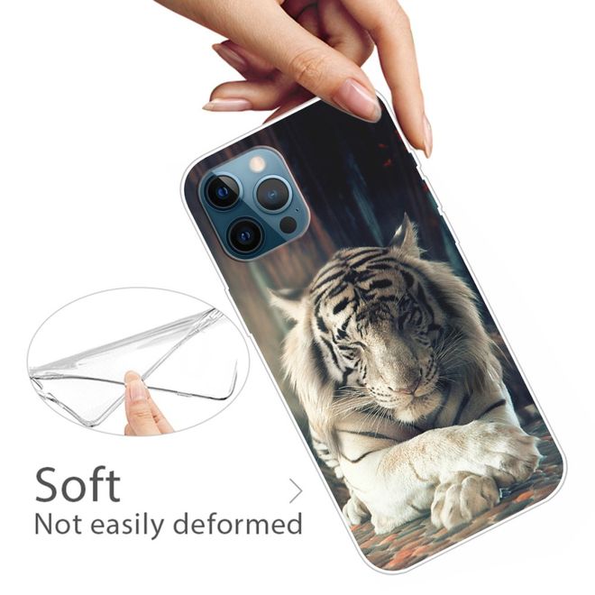iPhone 13 Pro Max Handyhülle - Softcase Image Plastik Series - weisser Tiger
