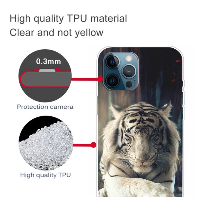 iPhone 13 Pro Max Handyhülle - Softcase Image Plastik Series - weisser Tiger