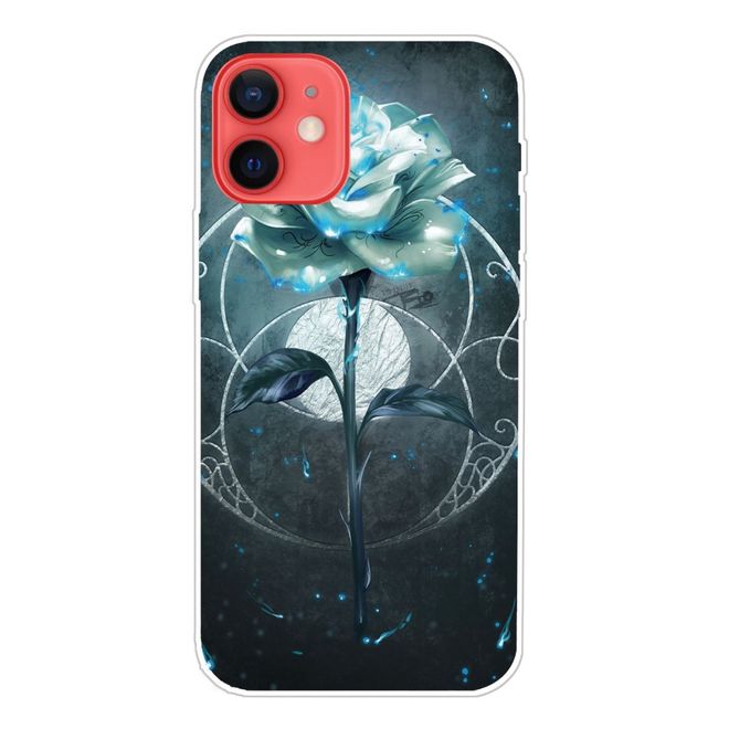iPhone 13 mini Handyhülle - Softcase Image Plastik Series - blaue Rose