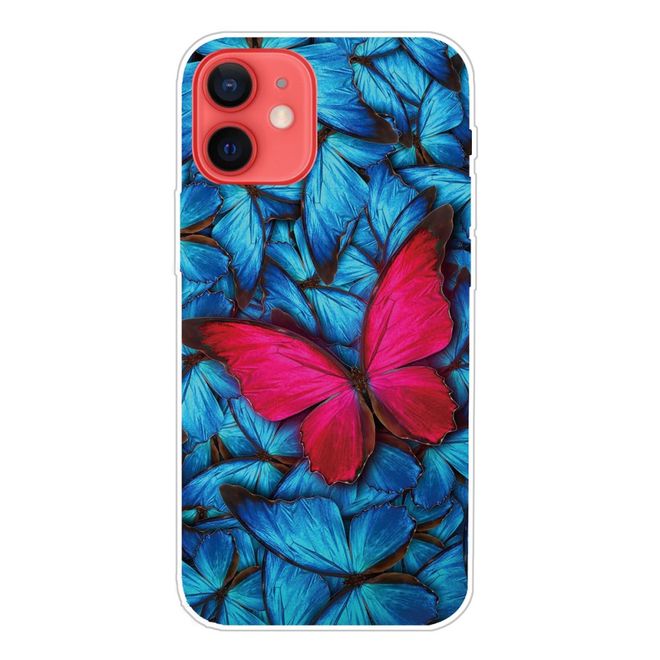 iPhone 13 mini Handyhülle - Softcase Image Plastik Series - roter Schmetterling