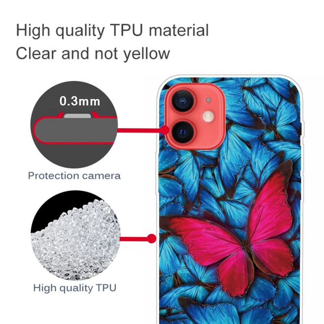 iPhone 13 mini Handyhülle - Softcase Image Plastik Series - roter Schmetterling