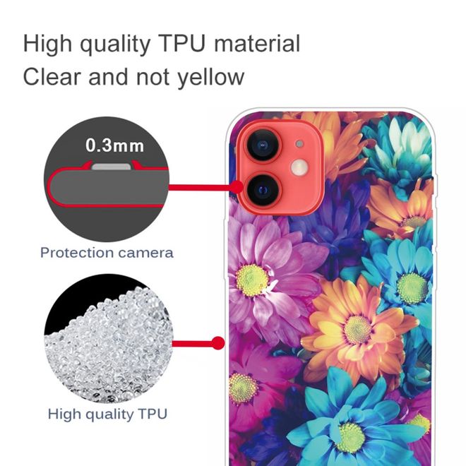 iPhone 13 mini Handyhülle - Softcase Image Plastik Series - farbige Blumen