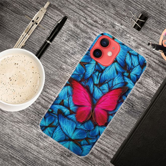 iPhone 13 Handyhülle - Softcase Image Plastik Series - roter Schmetterling