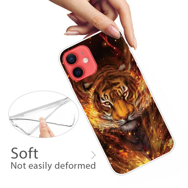 iPhone 13 Handyhülle - Softcase Image Plastik Series - Tiger und Feuer