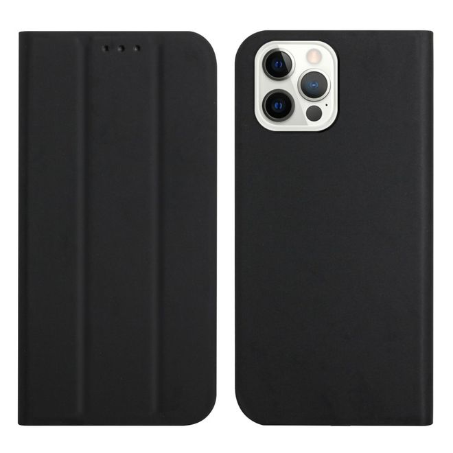 iPhone 13 Pro Hülle - dreifach faltbares Leder Bookcover - schwarz