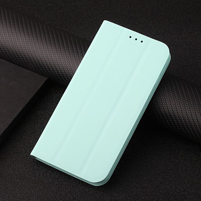 iPhone 13 Pro Case - Tri-fold Leather Book Cover - Light Green